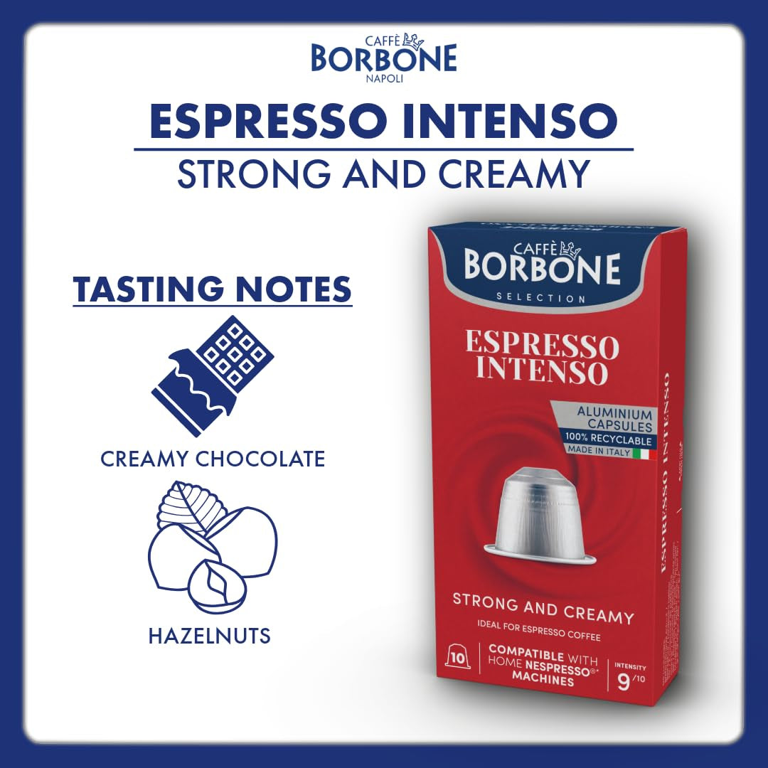 Caffe Borbone Espresso Stärke 9/10 Nespresso kompatibel 10 Kaffeekapseln