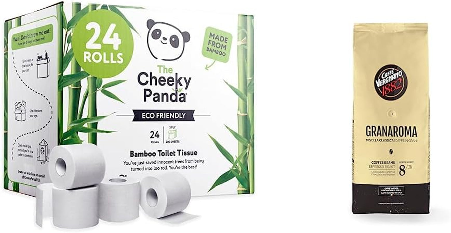 Shoppen Sie Bulk Cheeky Panda Toilettenpapierrollen aus Bambus und Pampers Harmony Aqua Baby-Feuchttücherbox, 720 Tücher (15 x 48), sanfter Hautschutz mit 99 % Wasser