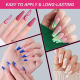 Alyvisun Ballett-Nagelspitzen, 500 Stück, vollständig abdeckende Acryl-Nagelspitzen mit 240 Stück Nagelaufkleber-Set, 10 Größen, transparente Gel-Nagelspitzen, weiche Gel-Nagelspitzen, Ballerina-Nagelspitzen