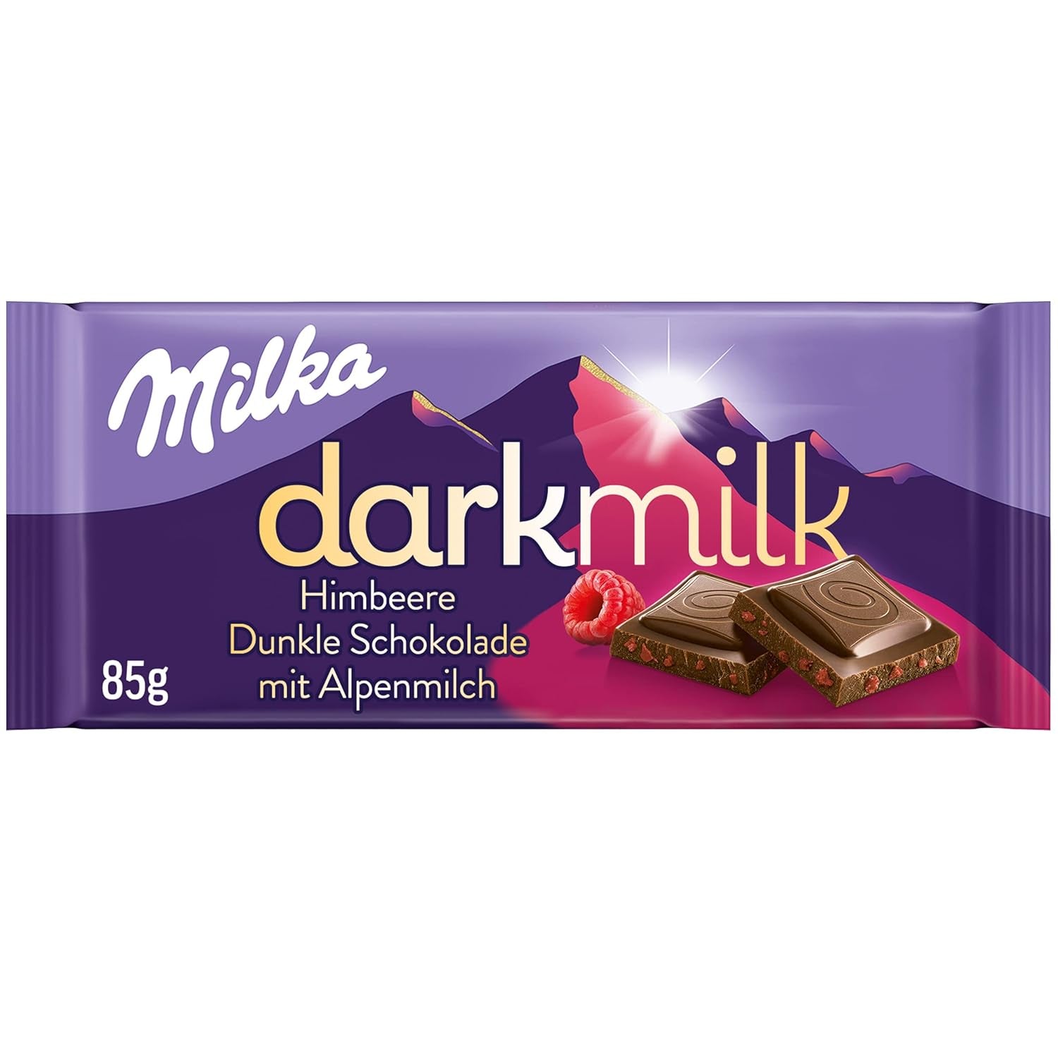 Milka Black Milk – Alpine Zartbitterschokolade mit Milch- und cremiger Nougatfüllung – 85g (5er Pack)
