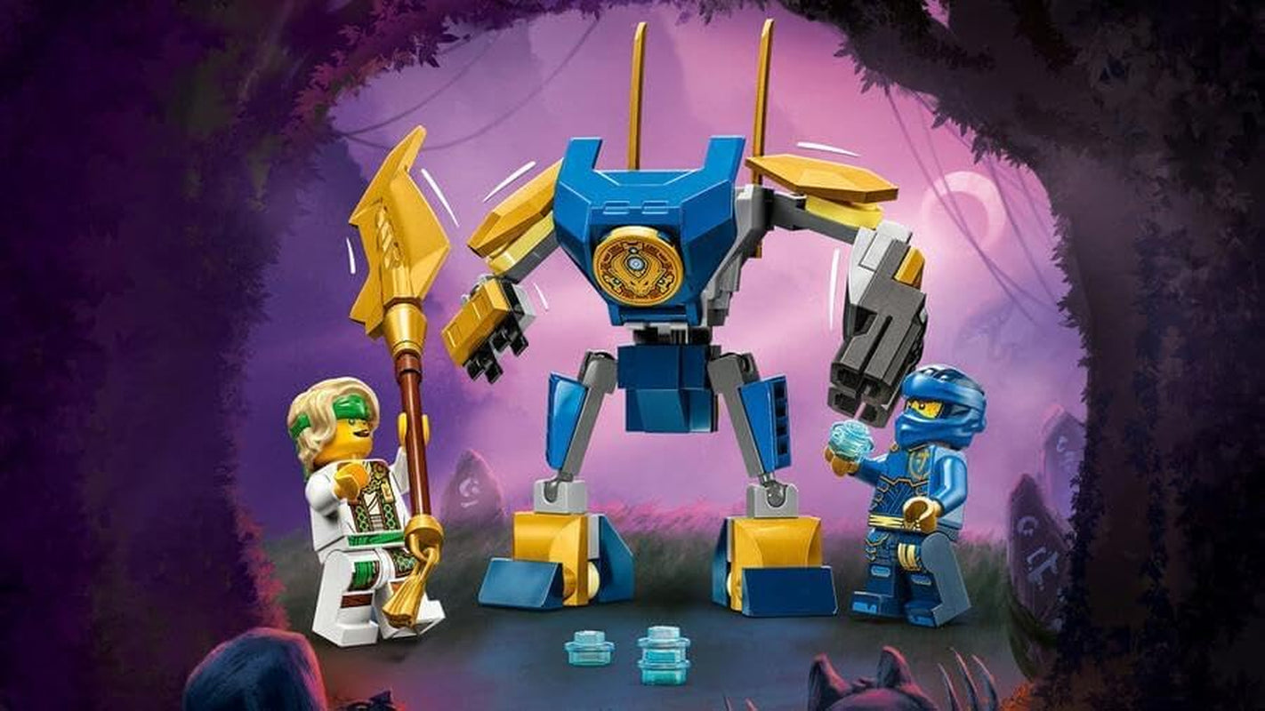 LEGO NINJAGO Jay Battle Mech, Ninja-Spielzeug für Kinder mit Figuren, einschließlich Jay-Minifigur mit Mini-Katana, Actionfiguren und Mech, kleines Geschenk für kreative Jungen und Mädchen ab 6 Jahren 71805 Bausets Besuchen Sie den LEGO-Store