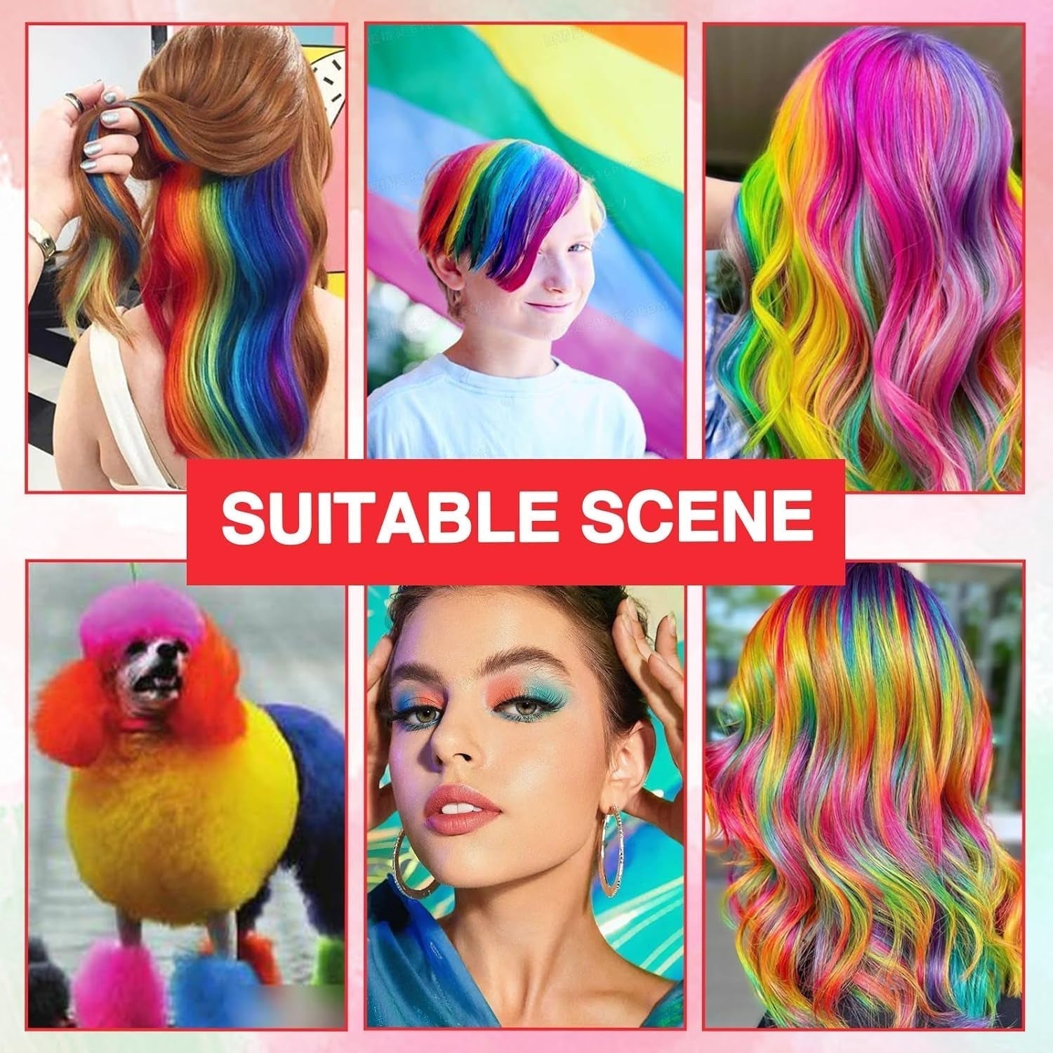 5 Farben Temporäre Haarfarbe für Kinder, waschbare Farbe, Mascara, Haarkreide, Salon-Haarfarbe, Naty Shop