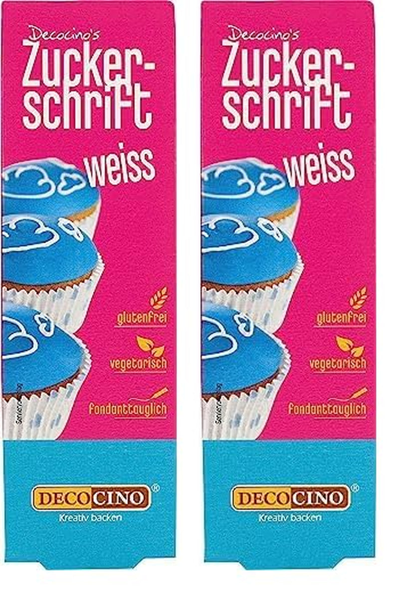 Decocino Red Sugar Lettering – Schriftzug mit Lebensmittelfarbe – Praktische Tube zum Beschriften von Fondant und Zuckerguss – Backdekorationen für Kuchen, Torten und Cupcakes! (2er-Pack)
