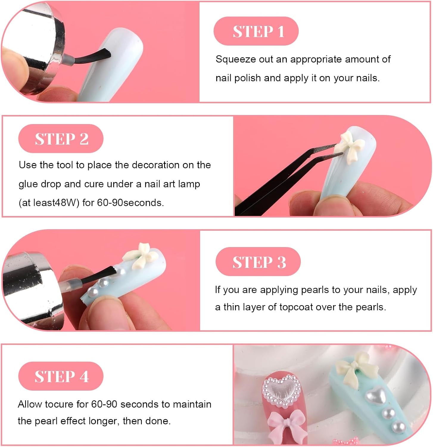 500 Stück 3D Nägel Charm Schleifen Charms Nägel Nail Art Charms Schleife Nagel Charms Nägel Nail Art Schleifen Nageldekorationen Mit Aufnahmewerkzeug Für Frauen Und Mädchen Nagel-Diy-Zubehör