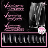 TRIXES 500 Stück Gel-Nagelspitzen, französische Nägel, klare Acryl-Spitzen für DIY-Maniküre, 10 verschiedene Designs