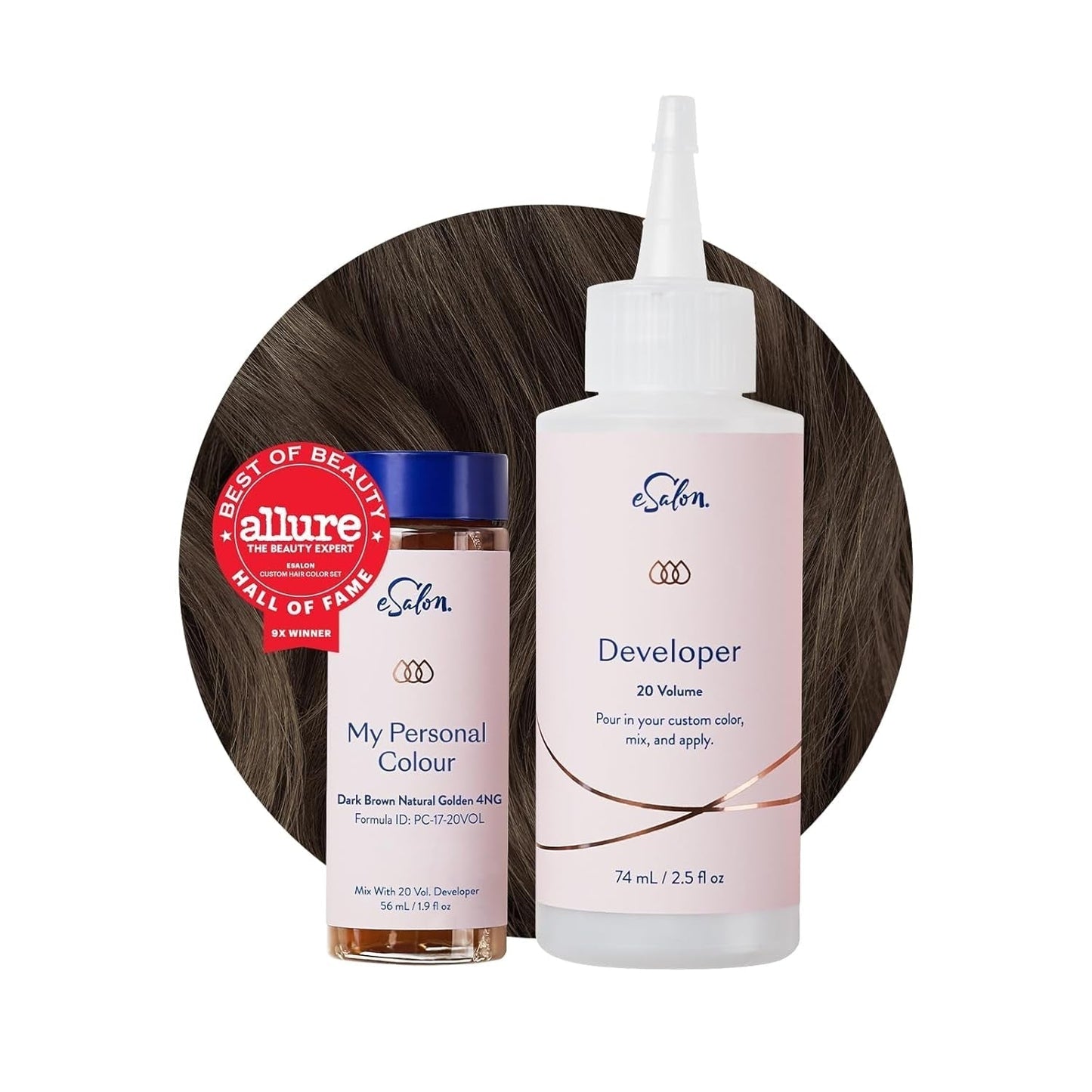 Permanentes Haarfärbeset, 100 % Grauabdeckung, Heimfärbung, 0 % Ammoniak-Haarfärbemittel, mehrdimensionale Haarfärbemittel, professionelle Haarfärbemittel, Naty Shop Haarfärbemittel, Dunkelbraun, natürliches Gold, 4 Ng