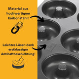Birkmann, Easy Baking, Donutblech, Backform Für 6 Donuts, Mit Hochwertiger Antihaftbeschichtung, Ø 9 Cm, Mit Rezept, 881631 Formen und Bleche zum Backen Naty Shop