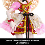 Monster High Scary Sweet Birthday Cupid Asteria Puppe in rosa und rotem Partykleid mit thematischen Accessoires wie Einladung, Ballon, Geschenk und mehr, JBG77