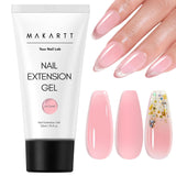 Makartt Poly Nail Extension Gel - 50 ML Extension Builder Acryl Poly Nägel Aufbaugel Extender Gel Für Gelnägel Für Nagelverlängerung, Nagelstärkung, Nail Art Dekoration (Transparent)