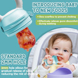 Baby-Fruchtschnuller, 2er-Pack Fruchtschnuller für Babys ab 3 Monaten, verbesserte Version 2023, befüllbare Schnuller, Brei-Schnuller, Fruchtschnuller für Babys, BPA-frei, 8 Silikonsauger in 3 Größen