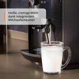 KRUPS Arabica Picto automatische Espressomaschine, kompaktes Design, einfache Bedienung, intuitiv einstellbarer Drehregler, Milchaufschäumer, 2-Tassen-Funktion, Espressomaschine, schwarz, EA810870