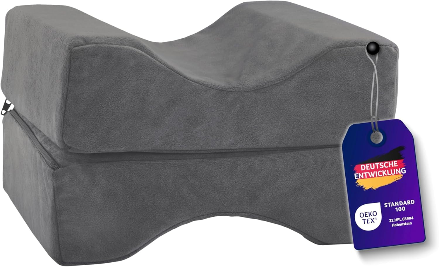 Traumnacht Orthopädisches Rücken-/Lendenkissen mit viskoelastischem Schaumstoffkern und hautfreundlichem Microfleece-Bezug, Öko-Tex zertifiziert, hergestellt nach deutschen Qualitätsstandards
