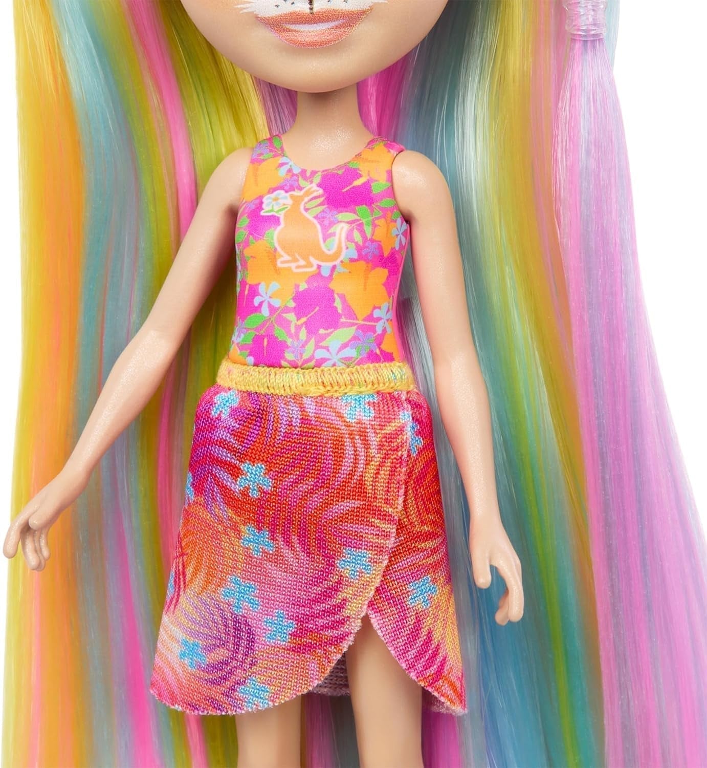 Enchantimals-Puppen, Sunshine Beach Deluxe-Haarpuppe und Tierfreund, kleine Puppe mit abnehmbarem Rock und Zubehör, Kindergeschenke, HTJ70 Naty Shop Dolls
