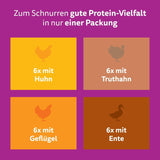 Whiskas 7+ Nassfutter für Katzen, Auswahl an Geflügel in Sauce, 24 x 85 g (2 Packungen) – hochwertiges Nassfutter ab 7 Jahren in 48 Portionsbeuteln