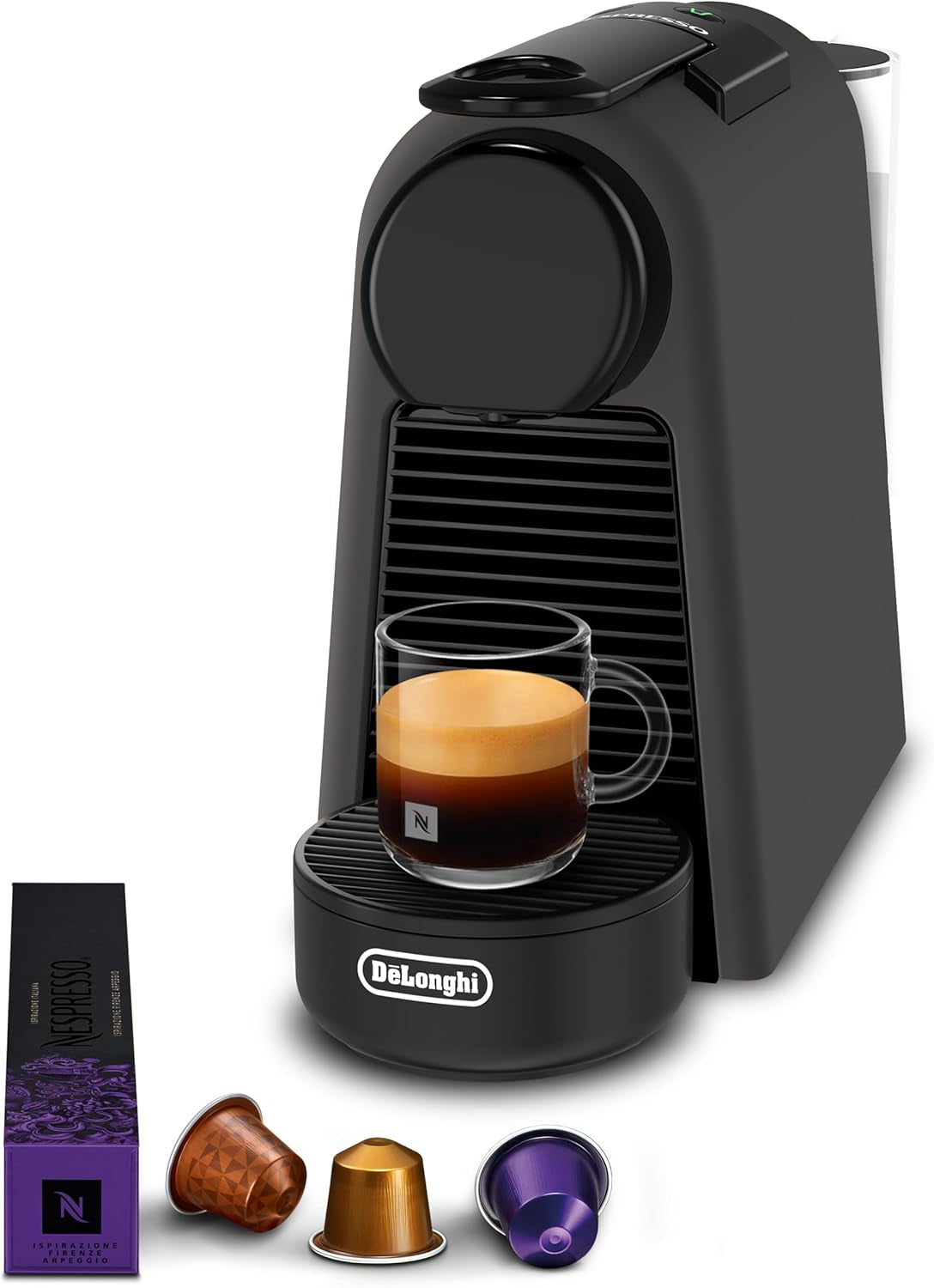 Espressomaschine mit Nespresso De'Longhi Essenza Mini Kapseln, schwarz | Pumpendruck 19 bar | Wassertank 0,6 l | Für Espresso und Lungo | Kleine Espressomaschine – Große Kaffeemomente | EN85.B