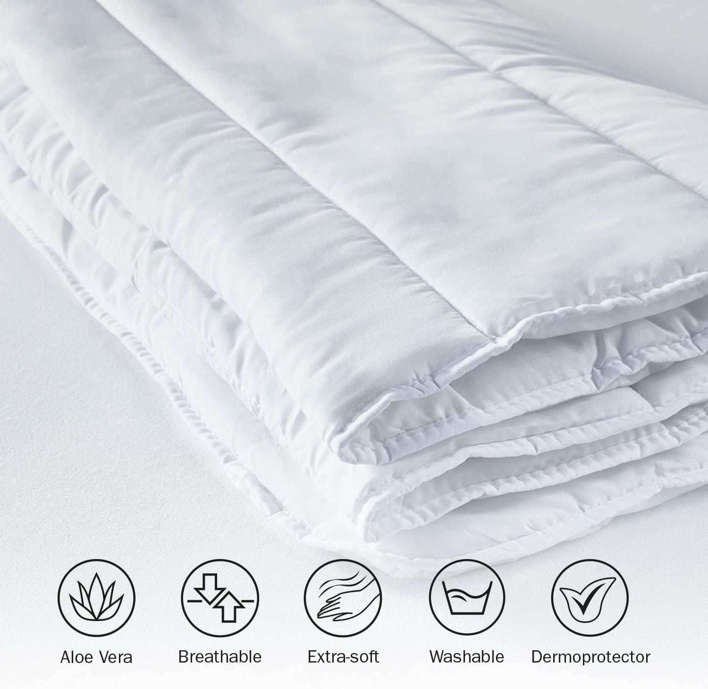 Pikolin Home Steppdecke, Faser, weiß, Bett 135/140-220 x 220 cm, 2 Bettdecken und Steppdecken Naty Shop