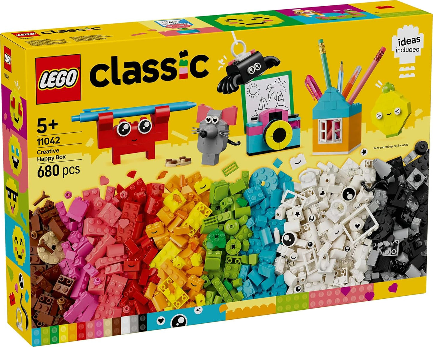 LEGO Classic Kreativ-Spaßbox, bunte Bausteine für fantasievolles Rollenspiel, Bauset für Einsteiger, Spielzeug für Mädchen und Jungen ab 5 Jahren, wiederaufbaubare Modelle 11042 Bausets Besuchen Sie den LEGO-Store