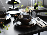 CreaTable, 21249, Natura Organic RUSTY Serie, 12-teiliges Geschirrset für 4 Personen, Tellerset aus Porzellan, spülmaschinen- und mikrowellengeeignet, hergestellt in Europa