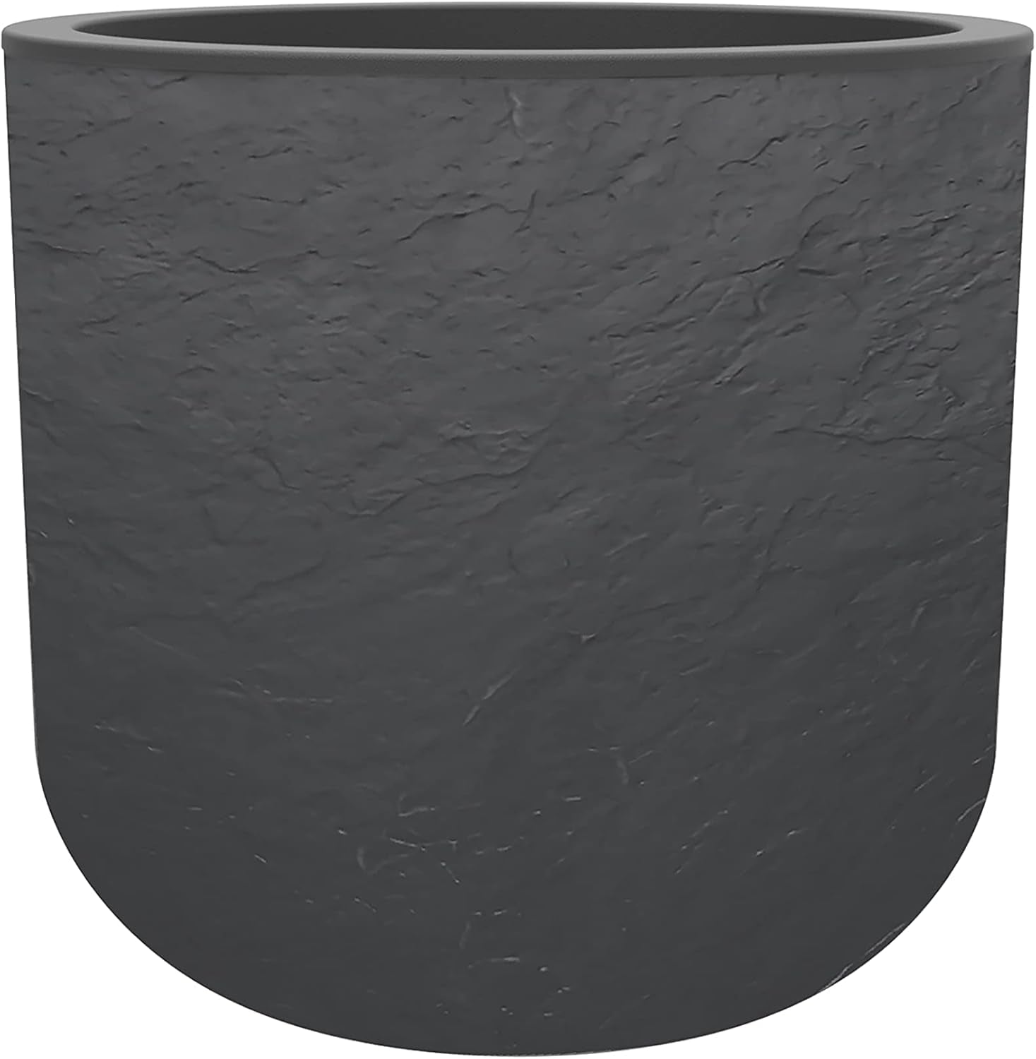 - Runder Topf, 40 cm, Volcania'Up 32,5 l, Steinoptik, einwandig, Wassertankbereich, Ø 38,5 x H. 36,8 cm, Anthrazitgrau