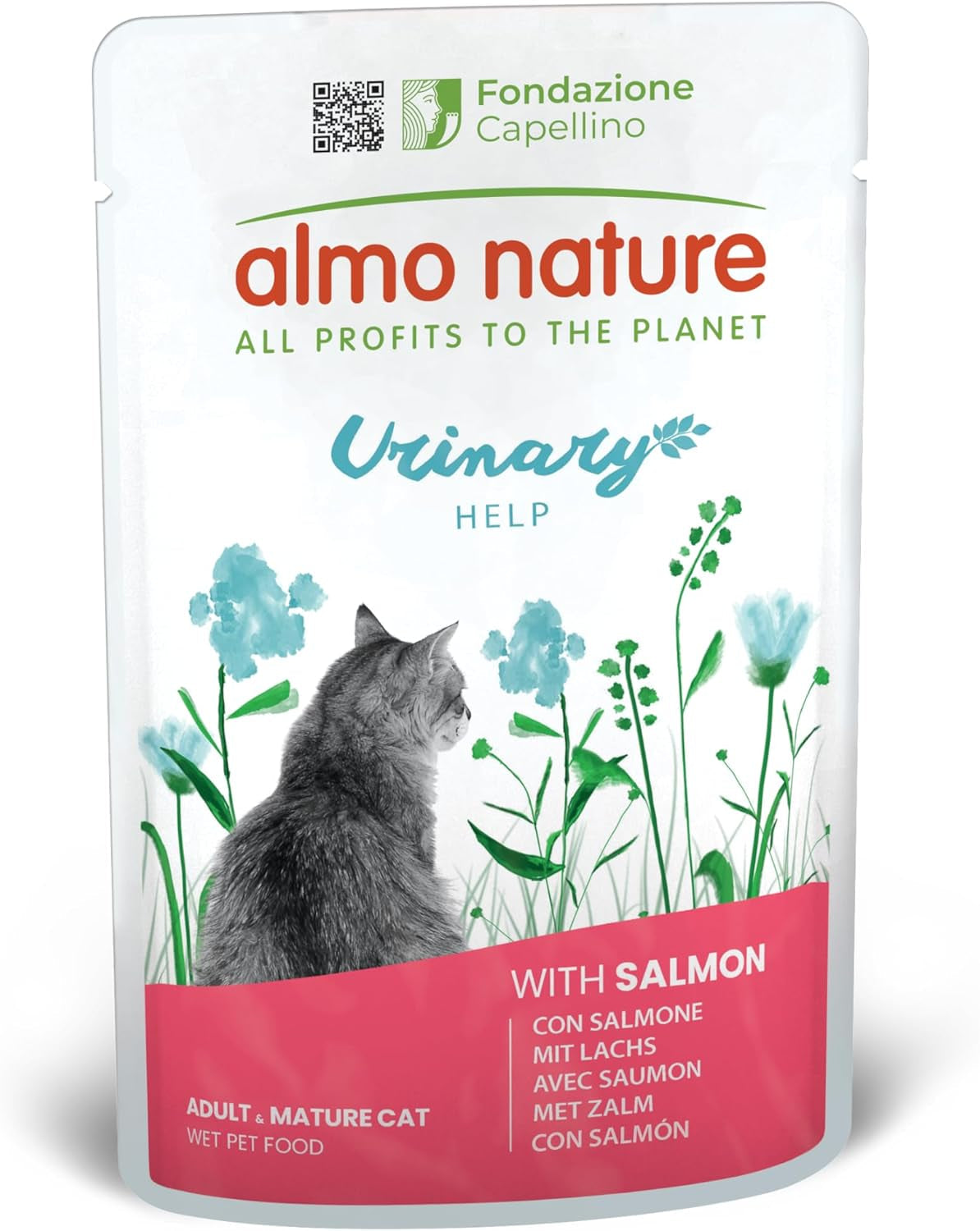 almo nature Functional Harnhilfe – Nassfutter für ausgewachsene Katzen mit Lachs – Unterstützt die Gesundheit der Harnwege – 30 Beutel à 70 g