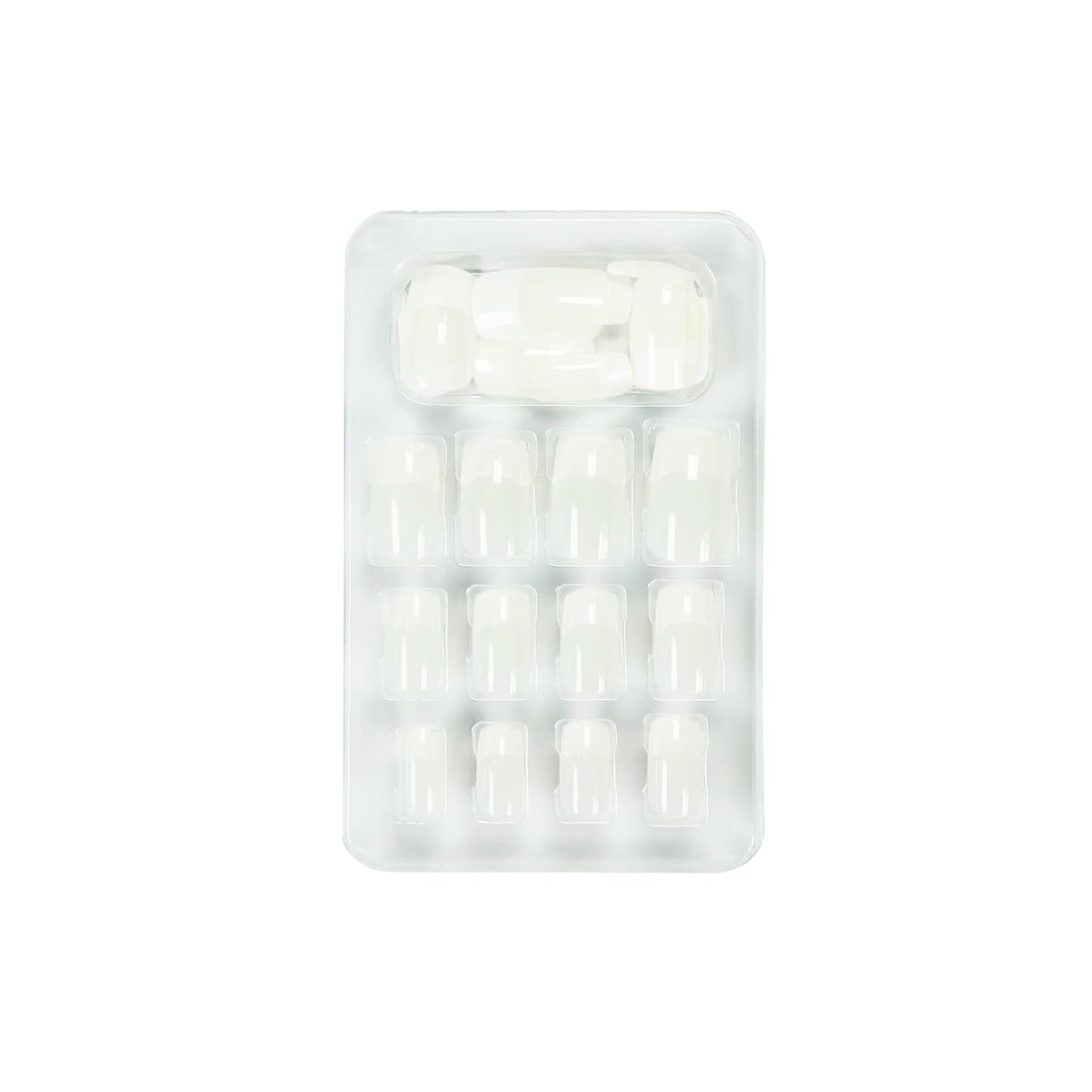 Glam'Up Paris – Künstliche Nägel – Vollständige Abdeckung – Einfache Anwendung – 24 künstliche Nägel pro Box + Doppelklebeband – XL-Quadratform – Nr. 3 – Französische Maniküre, Weiß