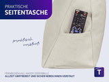 Traumnacht Cozy Rückenkissen, Lesekissen, 70 x 40 cm beige, abnehmbarer und waschbarer Bezug aus 100 % Polyester, praktische Seitentasche, Öko-Tex zertifiziert, nach deutschen Qualitätsstandards produziert