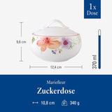 Villeroy & Boch - Mariefleur Zuckerdose, verschiedene Farben, spülmaschinenfest, mikrowellengeeignet, Zuckerdose mit Deckel, Zuckerdose, Aufbewahrung, Kaffeezubehör, Blumengeschirr, Premium-Porzellan