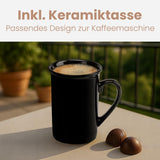 Clatronic® 1-Tassen-Kaffeemaschine | Perfekte Espressomaschine für Singles | Espressomaschine mit Filter, inklusive Keramiktasse | Kleine Espressomaschine mit Filter, ideal für unterwegs | KA 3356
