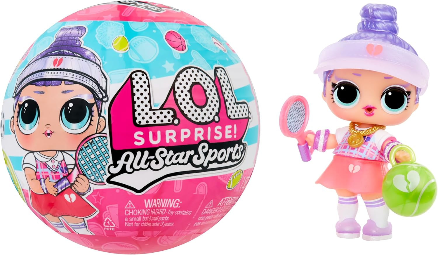 LOL Überraschung! All-Star Sports Vault Tots Collection – Enthält 1 Puppe, gepanzerte Verpackung, 12 Sammelpuppen, 8 Auspackzubehör, ideal für Kinder ab 4 Jahren, Pink