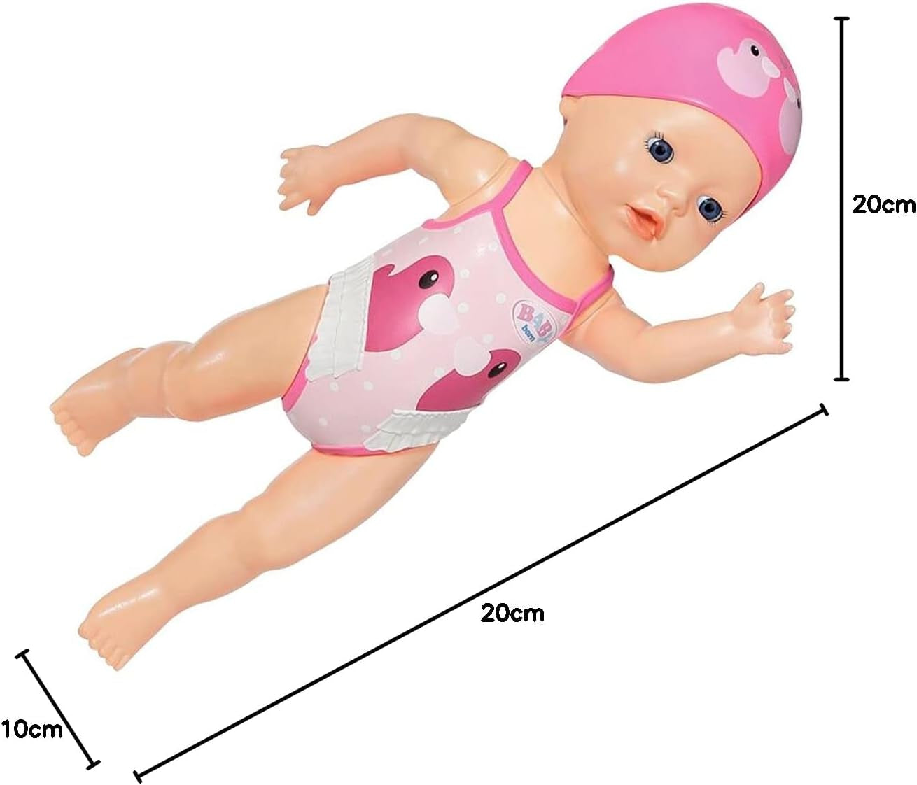 BABY Born My First Swimmer Girl – 30 cm große Puppe – Badepuppe mit Drehmechanismus, wasserdicht – funktioniert ohne Batterien – geeignet für Kinder ab 1 Jahr