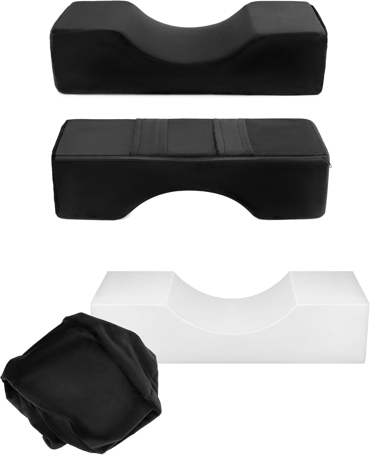 QWORK® Wimpernkissen, U-förmiges Beauty-Make-up-Kissen, ergonomisches Wimpernkissen zur Verlängerung, Memory-Schaum-Wimpernkissen für den Heimgebrauch im Schönheitssalon (schwarz) Zervikale orthopädische Kissen Naty Shop