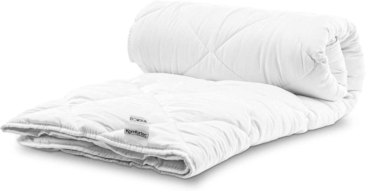 Komfortec Sommerdecke 135 x 200 cm, 170 g/m², dünne und leichte Decke für den Sommer, antiallergische Decke, weiß. Steppdecken und Steppdecken Naty Shop 135 x 200 cm Sommerdecke