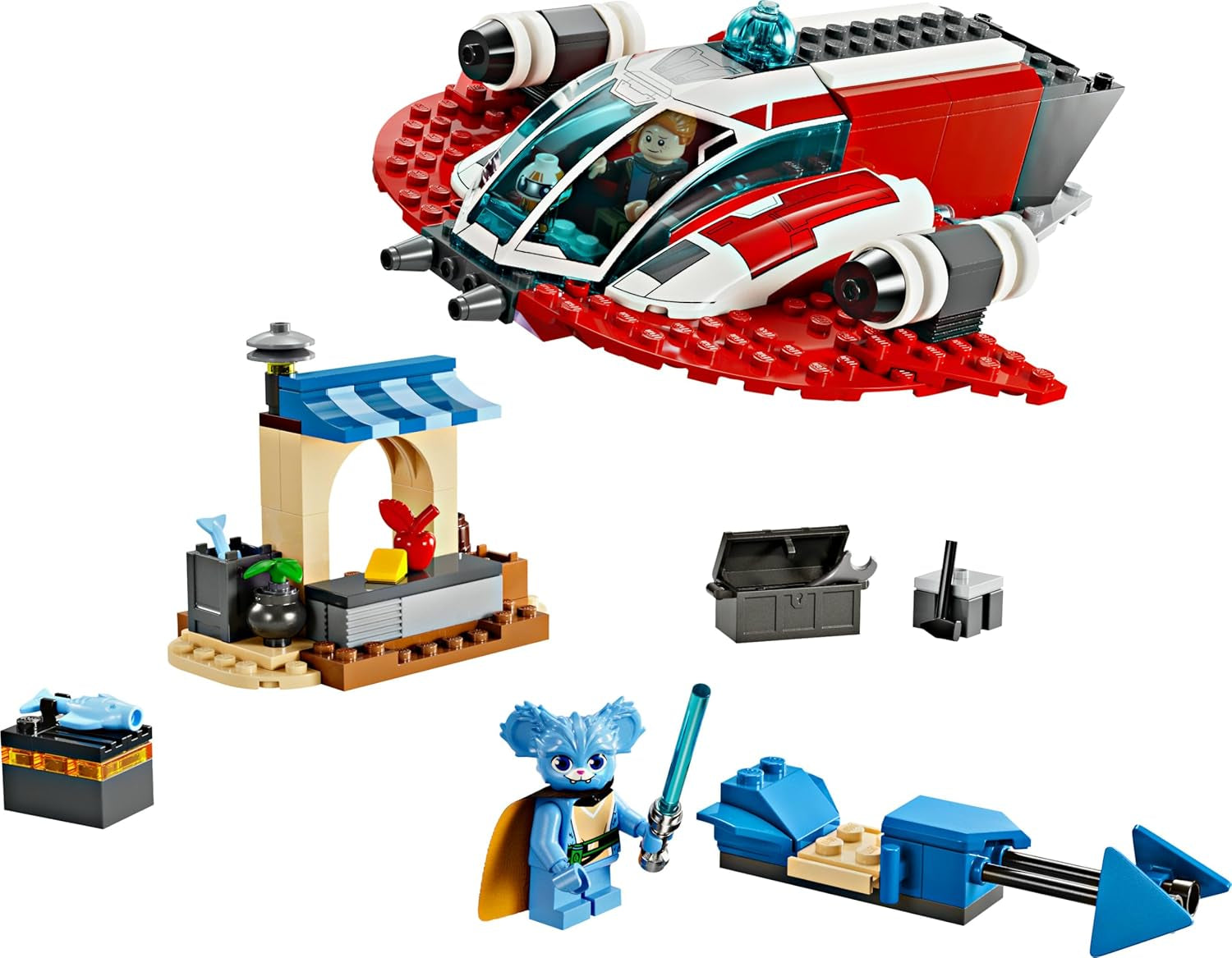 LEGO Star Wars: Die Abenteuer der jungen Jedi-Ritter Crimson Firehawk, Kinder-Starterset mit baubarem Raumschiff, Speeder-Bike und 3 Figuren, Geschenk für Jungen und Mädchen ab 4 Jahren 75384 Bausets Besuchen Sie den LEGO-Store