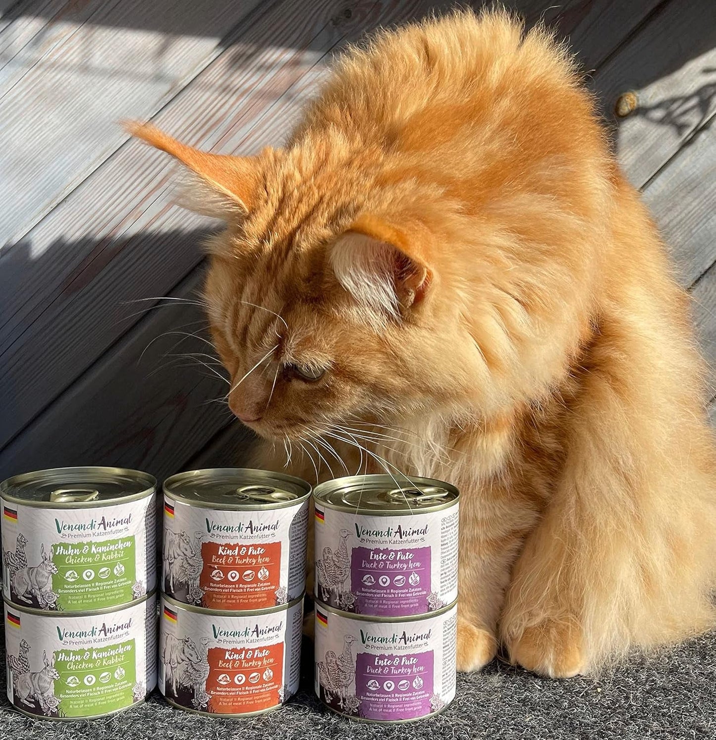 Venandi – Premium-Nassfutter für Katzen – Schweinefleisch als Single-Protein, 6 x 400 g (6er-Pack), getreidefrei mit extra Fleisch
