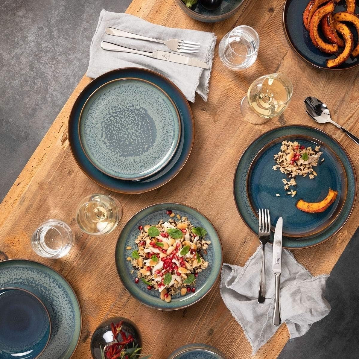 Villeroy & Boch Crafted Denim Frühstücksset, 6-teilig, für 2 Personen, blau