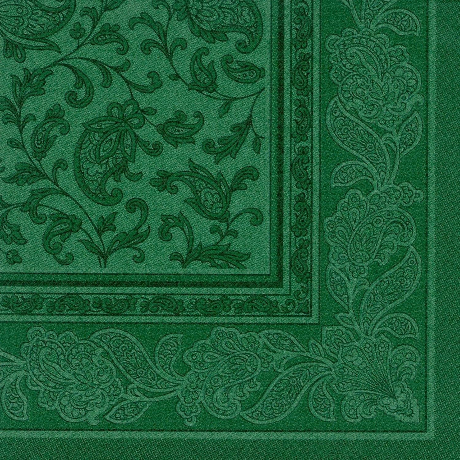 50 Servietten „ROYAL Collection“ 1/4 Falz 40 cm x 40 cm dunkelgrün „Ornaments“
