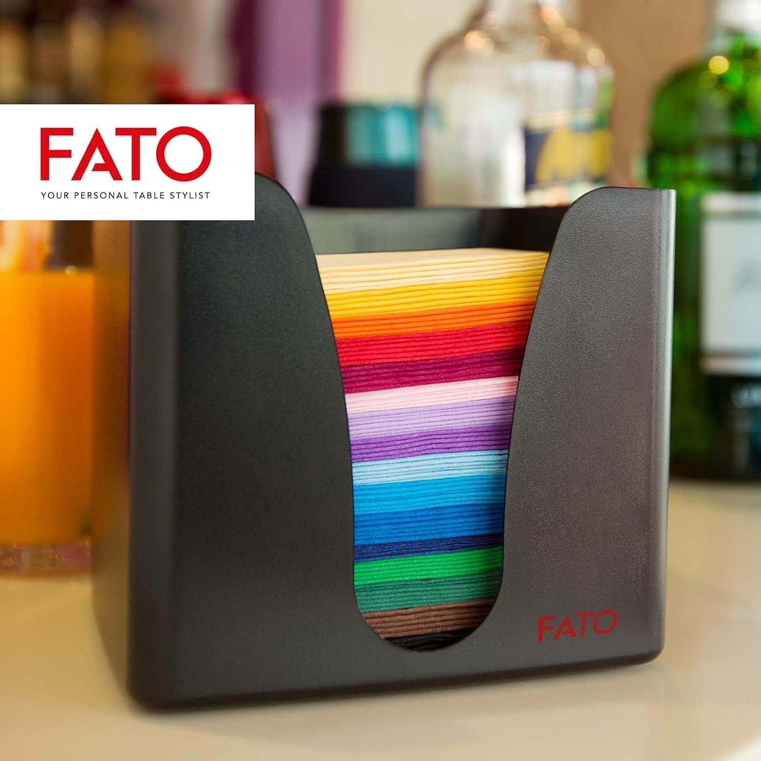 , Einweg-Papierservietten, ideal für Vorspeisen und Cocktails, Packung mit 100 Servietten, Größe 24 x 24, 4-fach gefaltet, 2-lagig, weiß, 100 % reines Zellulosepapier, FSC-zertifiziert (6er-Pack)