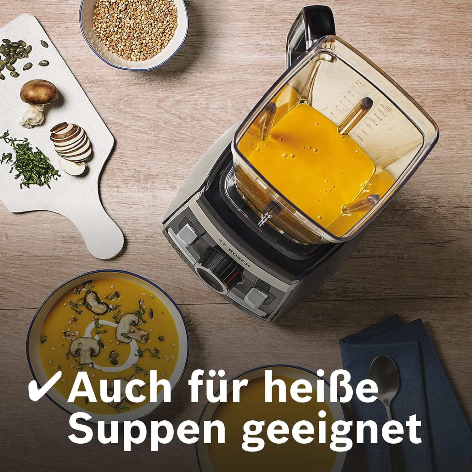 Bosch Standmixer Vitaboost MMBH6P6BDE, 6-Klingen-Edelstahlmesser, 2.5L Tritan-Mixbehälter, Stopfer, 6 Automatikprogramme, Rezeptbuch, Bpa-Frei, Einfache Reinigung, 45.000 U/Min, 1600 W, Schwarz Bucatarie Naty Shop