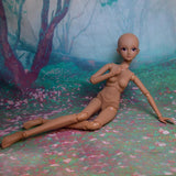 1/3 BJD-Puppe, schwarzbraune Haut, Puppenkörper, 60 cm, 24 Zoll Kugelgelenk, SD-Puppen, bewegliche Gelenke, PVC, DIY (Alexia)