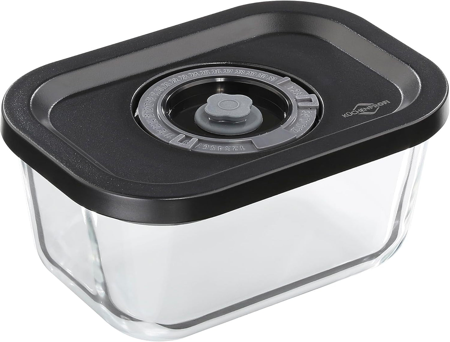 Vakuum-Set Küchenprofi EASYFRESH | Set mit 7 Teilen | 1x elektrische Vakuumpumpe, 1x Vakuumbehälter S, M und L, 3x Vakuumbeutel 22x21 cm | Borosilikatglas, hochwertiger Kunststoff | Zubereitung und Lagerung Frischhaltedosen Naty Shop Vakuumbox S