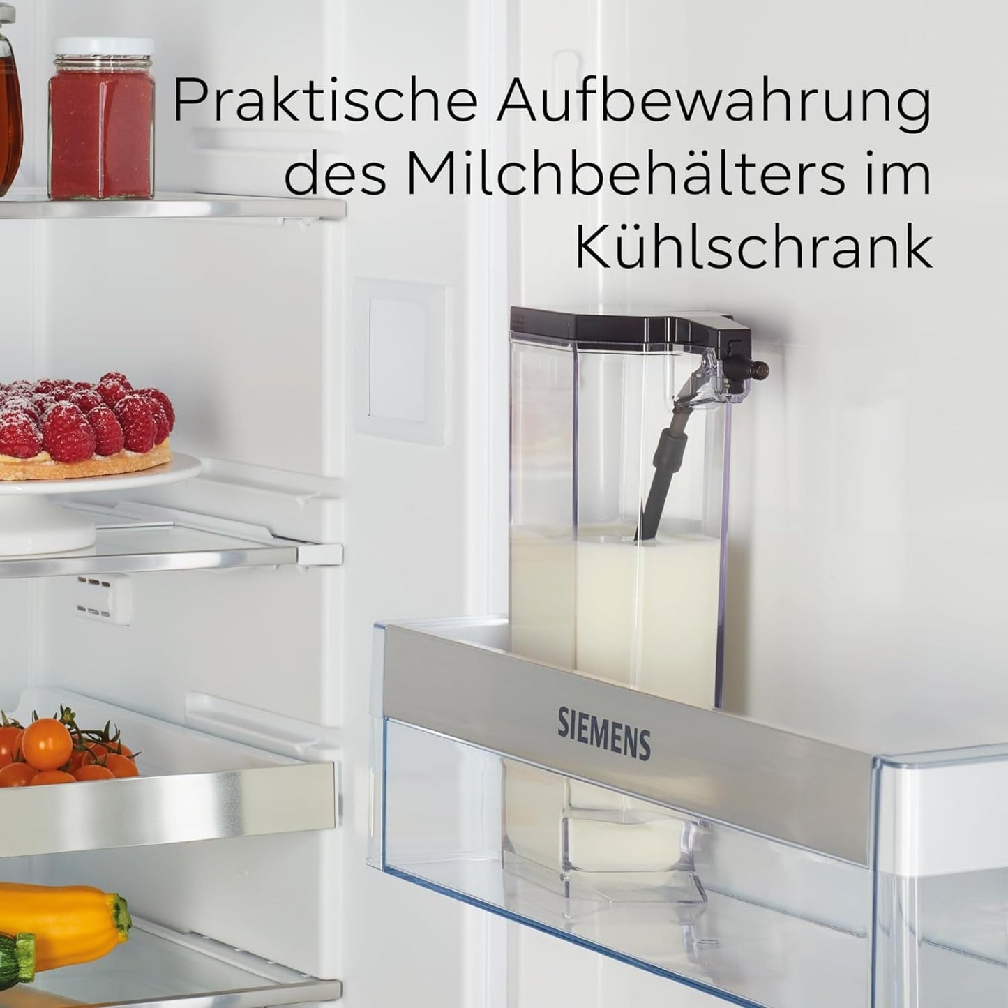 Siemens EQ500 Espressovollautomat TQ513D01, viele Kaffeespezialitäten, Milchaufschäumer, integrierter Milchbehälter, automatische Dampfreinigung, 1500 W, Natural Light Silver/Piano Black