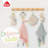 Fehn Oktopus Spielzeug Ringglocke – Rasseln, Quietschen, Fühlmotorikspielzeug – Plüschtier für Babys mit weichem Stoff – Spielzeug für Babys und Kleinkinder ab 0+ Monaten Babyspielzeug Naty Shop