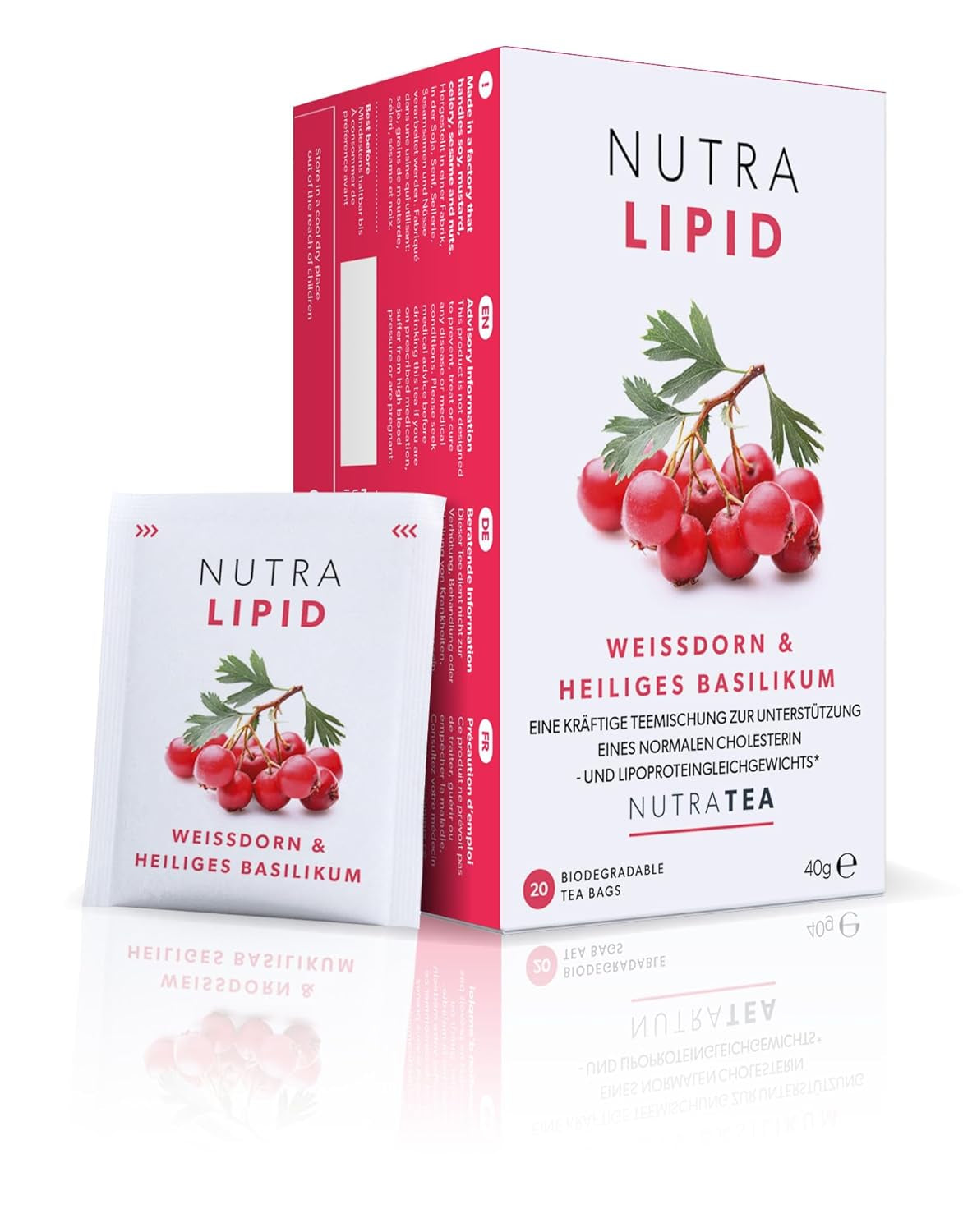 Nutra Tea NUTRALIPID, blutzuckerausgleichender Tee. Hilft, den Blutzuckerspiegel aufrechtzuerhalten, Schlankheitstee verbessert den Stoffwechsel und kann den Appetit unterdrücken, 20 wiederverwendbare Teebeutel