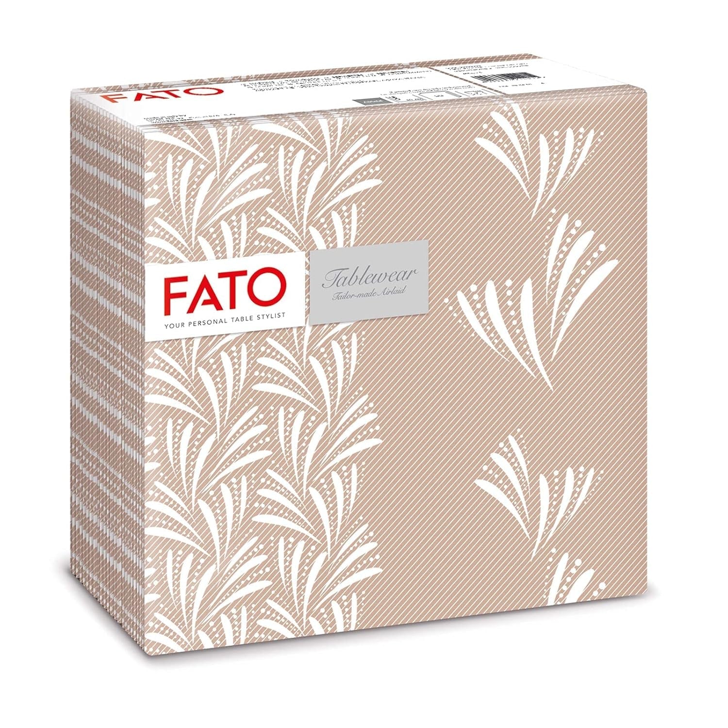 Fato - Trockenpapierservietten, Airlaid, Textileffekt, Packung mit 50 Servietten, 40X40 gefaltet im 4er-Format, Tropicana Decor
