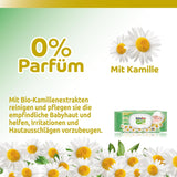 Feuchttücher für empfindliche Babys, 0 % Duftstoffe, 98 % natürliche Formel, die das pH-Gleichgewicht der Haut wiederherstellt, Frischesiegel, 54 Tücher