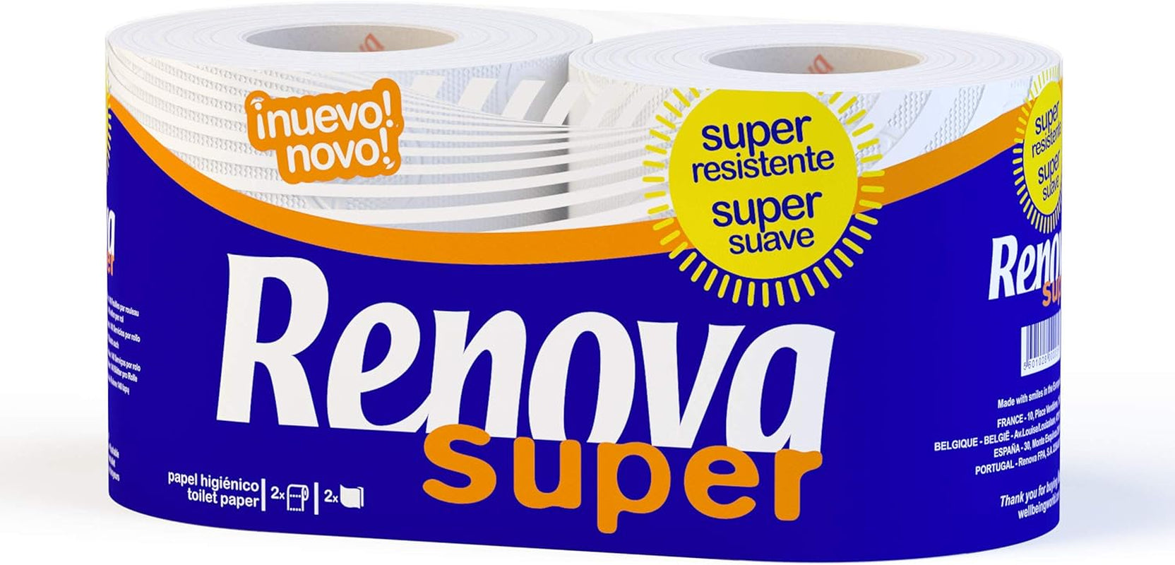 Renova Super White Toilettenpapier – 12 Rollen