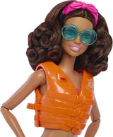 Barbie-Surfer-Puppe mit Surfbrett und Griff, Handtuch und Radio für Strandabenteuer und Geschichten, Clips und Knöchelriemen für realistisches Surfen, ab 3 Jahren, HPL69 Naty Shop Dolls
