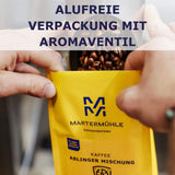 Martermühle Starke Espressocreme 500g | Arabica/Robusta | Geschmacksrichtungen: Dunkler Kakao, Haselnuss | Hell geröstete ganze Espressobohnen, geringer Säuregehalt