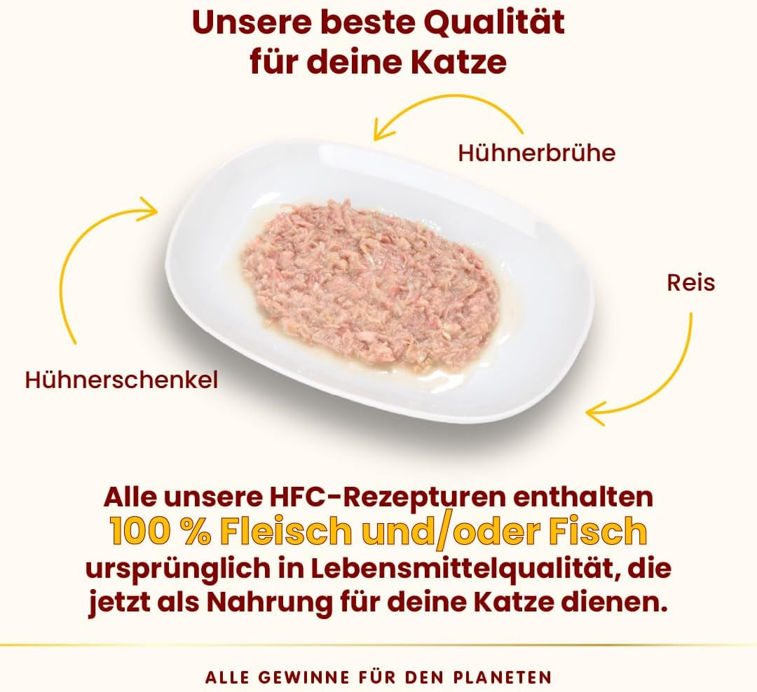 Almo Nature HFC Natürliches Nassfutter für Katzen – Verschiedene Rezepte mit Huhn – 6 x 70 g