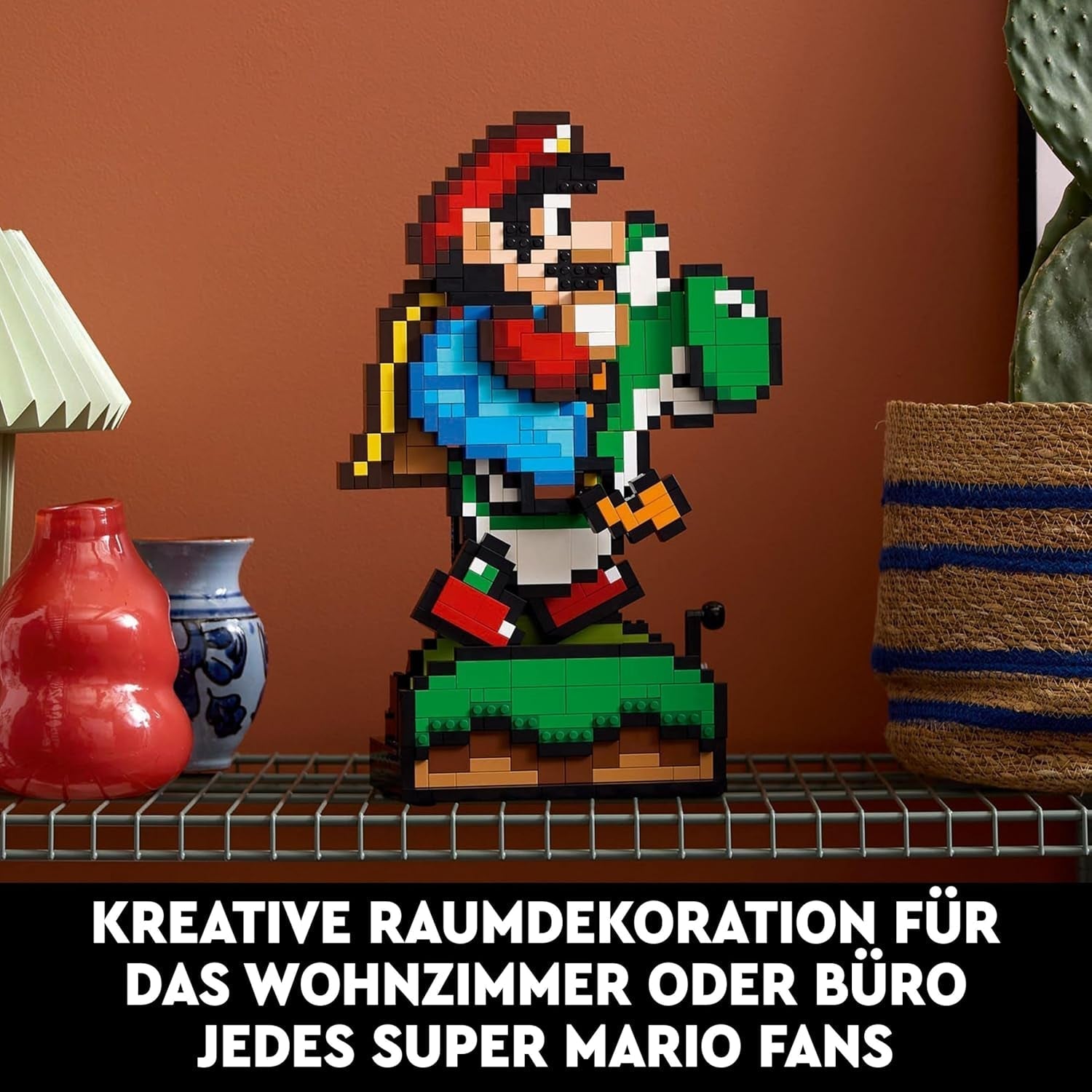LEGO Super Mario World: Mario & Yoshi Nintendo-Sammelset, Pixelfiguren, Modellbau und -ausstellung, Heimdekoration und Sammlerstücke, Modellbausatz und Geschenk für erwachsene Fans 71438 Bausets Besuchen Sie den LEGO-Store